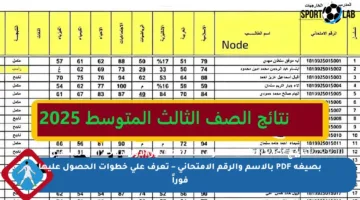 نتائج الصف الثالث المتوسط 2025 الدور الأول متاحة الآن للتحميل بصيغة PDF بالاسم والرقم الامتحاني – تعرف على خطوات الحصول عليها فوراً